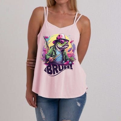 Funny Bass Fishing Bruh Women's Strappy Tank