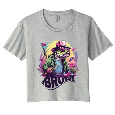 Funny Bass Fishing Bruh Women's Crop Top Tee