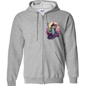 Funny Bass Fishing Bruh Full Zip Hoodie