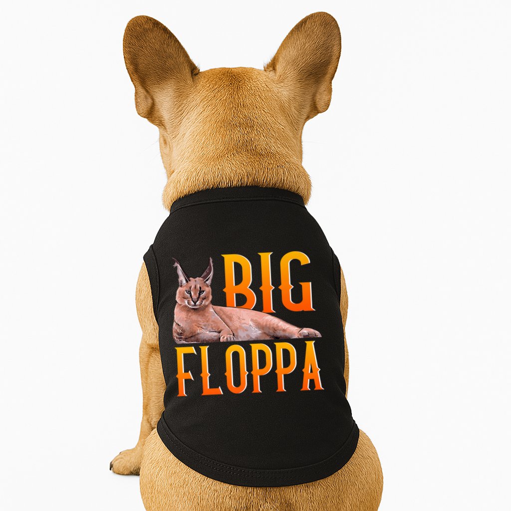 Funny Big Floppa Meme Cat Doggie Tank