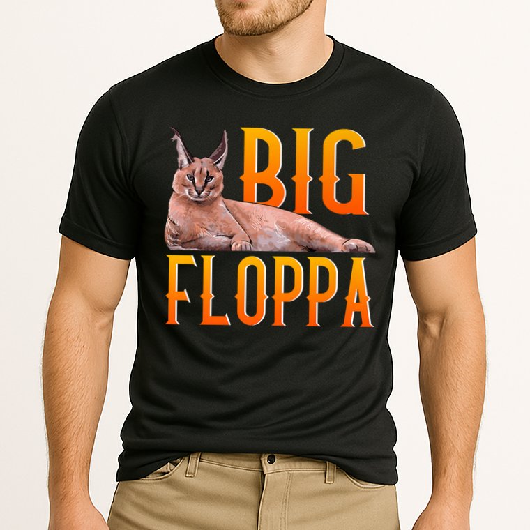 Funny Big Floppa Meme Cat Performance Shirt