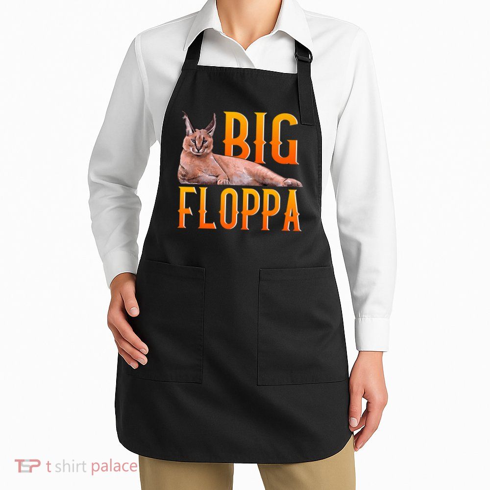 Funny Big Floppa Meme Cat Apron