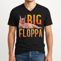 Funny Big Floppa Meme Cat V-Neck T-Shirt