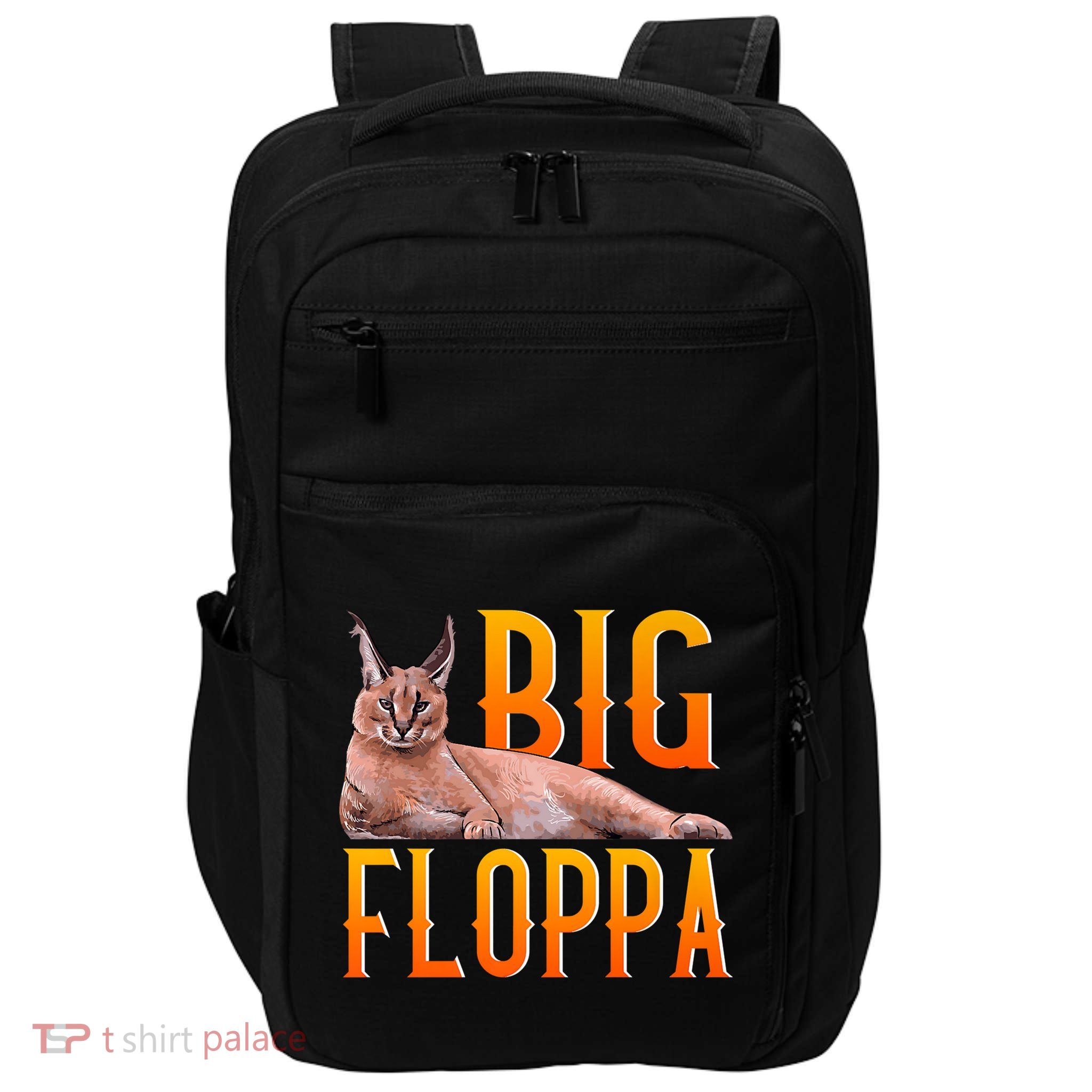 Funny Big Floppa Meme Cat Impact Tech Backpack