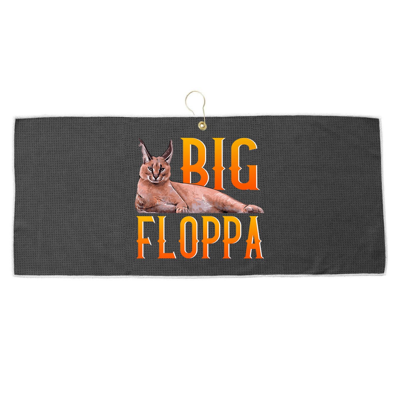 Funny Big Floppa Meme Cat Large Microfiber Waffle Golf Towel
