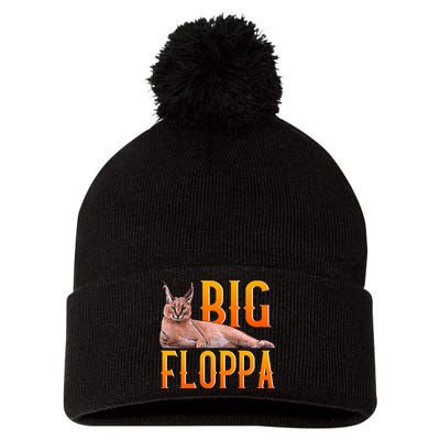 Funny Big Floppa Meme Cat Pom Pom 12in Knit Beanie