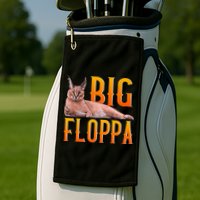 Funny Big Floppa Meme Cat Golf Towel