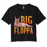Funny Big Floppa Meme Cat Women's Crop Top Tee