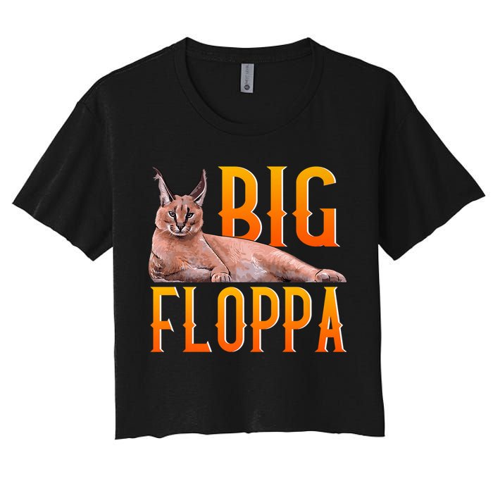 Funny Big Floppa Meme Cat Women's Crop Top Tee