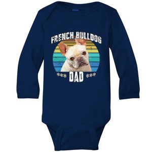 French Bulldog Frenchie Fawn Dad Daddy Fathers Day Gift Cute Dog Baby Long Sleeve Bodysuit