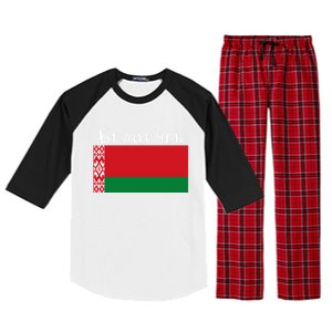 Flag Belarus Freedom Liberty Country Design Great Gift Raglan Sleeve Pajama Set