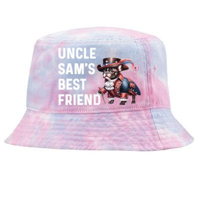 French Bulldog Frenchie American Flag Fourth Of July America Cute Gift Tie-Dyed Bucket Hat