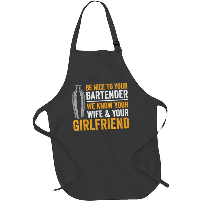 Funny Bartender Full-Length Apron With Pockets