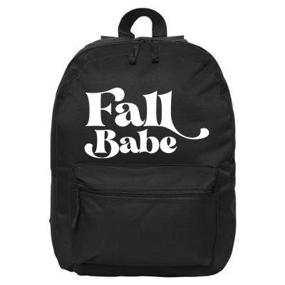 Fall Babe Fall Funny 16 in Basic Backpack