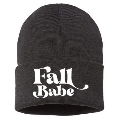 Fall Babe Fall Funny Sustainable Knit Beanie