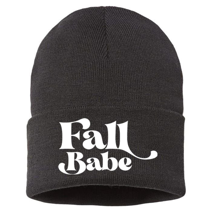 Fall Babe Fall Funny Sustainable Knit Beanie