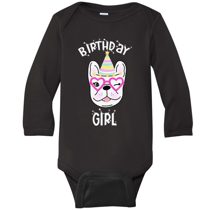 French Bulldog Frenchie Celebration Party Theme Baby Long Sleeve Bodysuit