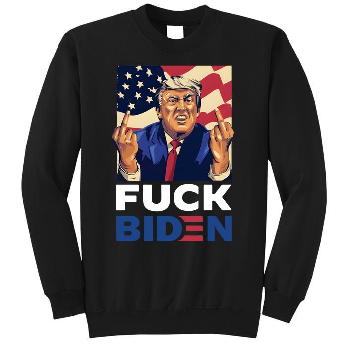 Fuck Biden Funny Trump Middle Finger Sweatshirt