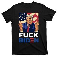 Fuck Biden Funny Trump Middle Finger T-Shirt