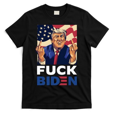 Fuck Biden Funny Trump Middle Finger T-Shirt