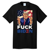 Fuck Biden Funny Trump Middle Finger Tall T-Shirt