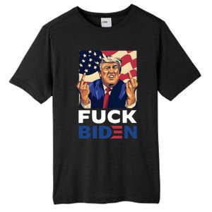 Fuck Biden Funny Trump Middle Finger Tall Fusion ChromaSoft Performance T-Shirt