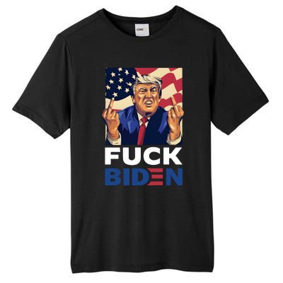 Fuck Biden Funny Trump Middle Finger Tall Fusion ChromaSoft Performance T-Shirt