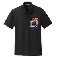 Fuck Biden Funny Trump Middle Finger Dry Zone Grid Polo