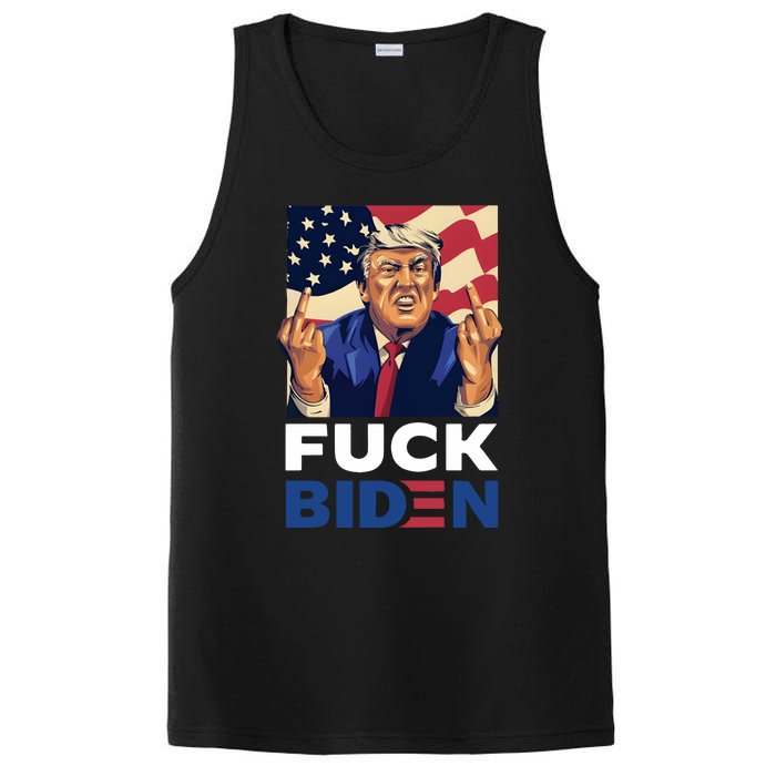 Fuck Biden Funny Trump Middle Finger PosiCharge Competitor Tank