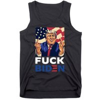 Fuck Biden Funny Trump Middle Finger Tank Top