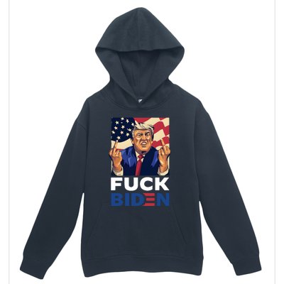 Fuck Biden Funny Trump Middle Finger Urban Pullover Hoodie