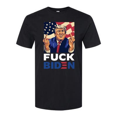 Fuck Biden Funny Trump Middle Finger Softstyle® CVC T-Shirt