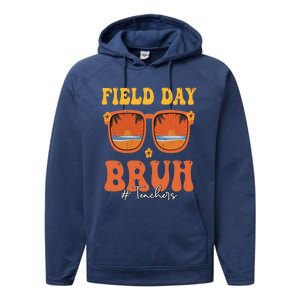 Funny Bruh Field Day For Teacher Gift Performance Fleece Hoodie