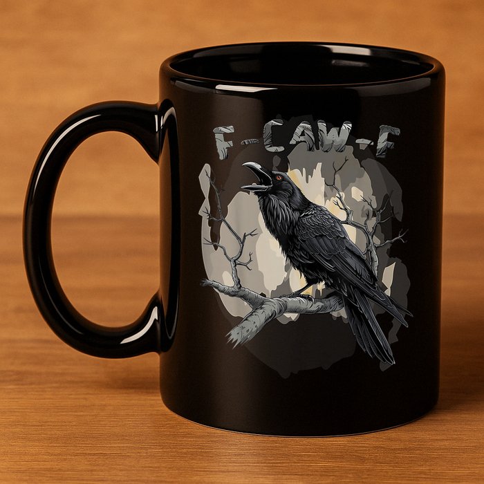F-Caw-F Bird 11oz C Handle Ceramic Mug