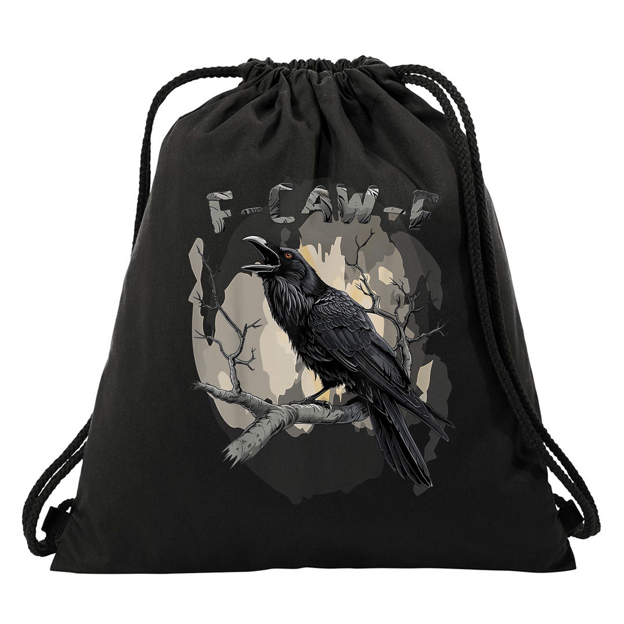 F-Caw-F Bird Drawstring Bag