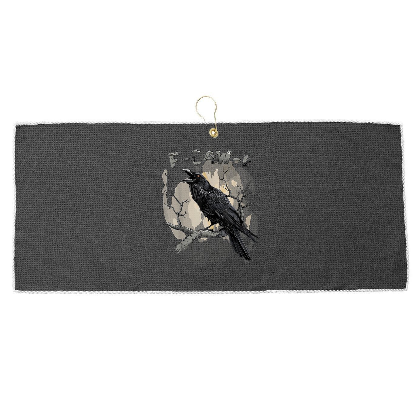 F-Caw-F Bird Large Microfiber Waffle Golf Towel