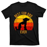 Funny Best Fur Dad Ever Vintage Retro Dog Cat Owner T-Shirt