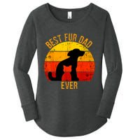 Funny Best Fur Dad Ever Vintage Retro Dog Cat Owner Women's Perfect Tri Tunic Long Sleeve Shirt