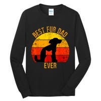 Funny Best Fur Dad Ever Vintage Retro Dog Cat Owner Tall Long Sleeve T-Shirt