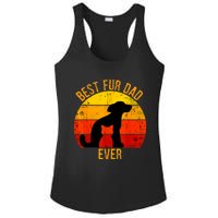 Funny Best Fur Dad Ever Vintage Retro Dog Cat Owner Ladies PosiCharge Competitor Racerback Tank