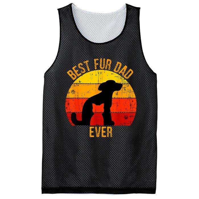 Funny Best Fur Dad Ever Vintage Retro Dog Cat Owner Mesh Reversible Basketball Jersey Tank