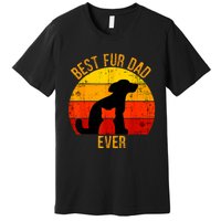 Funny Best Fur Dad Ever Vintage Retro Dog Cat Owner Premium T-Shirt