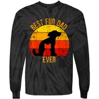 Funny Best Fur Dad Ever Vintage Retro Dog Cat Owner Tie-Dye Long Sleeve Shirt