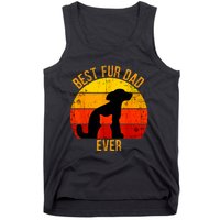 Funny Best Fur Dad Ever Vintage Retro Dog Cat Owner Tank Top