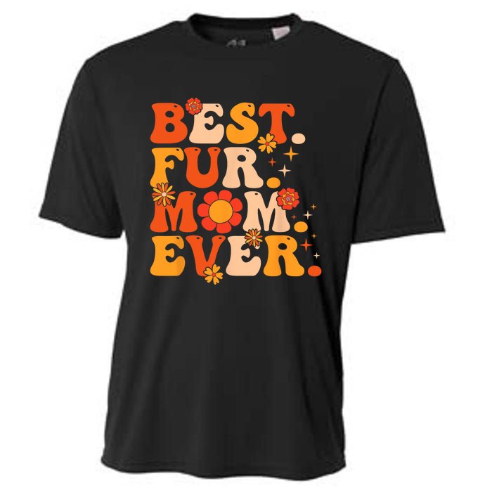 Funny Best Fur Mom Ever Vintage Retro Dog And Cat Owner Love Cooling Performance Crew T-Shirt