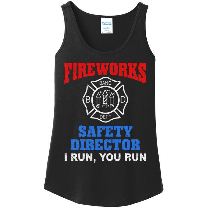 Funny Bang Firecracker Firework Safety Director I Run You Ru Ladies Essential Tank