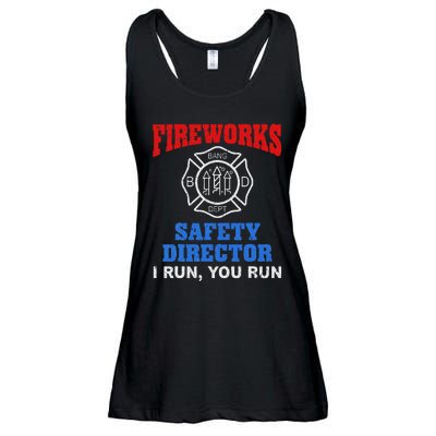 Funny Bang Firecracker Firework Safety Director I Run You Ru Ladies Essential Flowy Tank