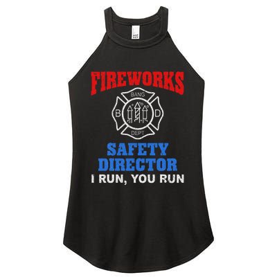 Funny Bang Firecracker Firework Safety Director I Run You Ru Women's Perfect Tri Rocker Tank