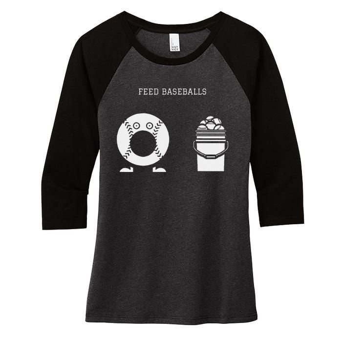 Feed Baseballs Women's Tri-Blend 3/4-Sleeve Raglan Shirt