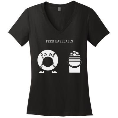 Feed Baseballs Women's V-Neck T-Shirt